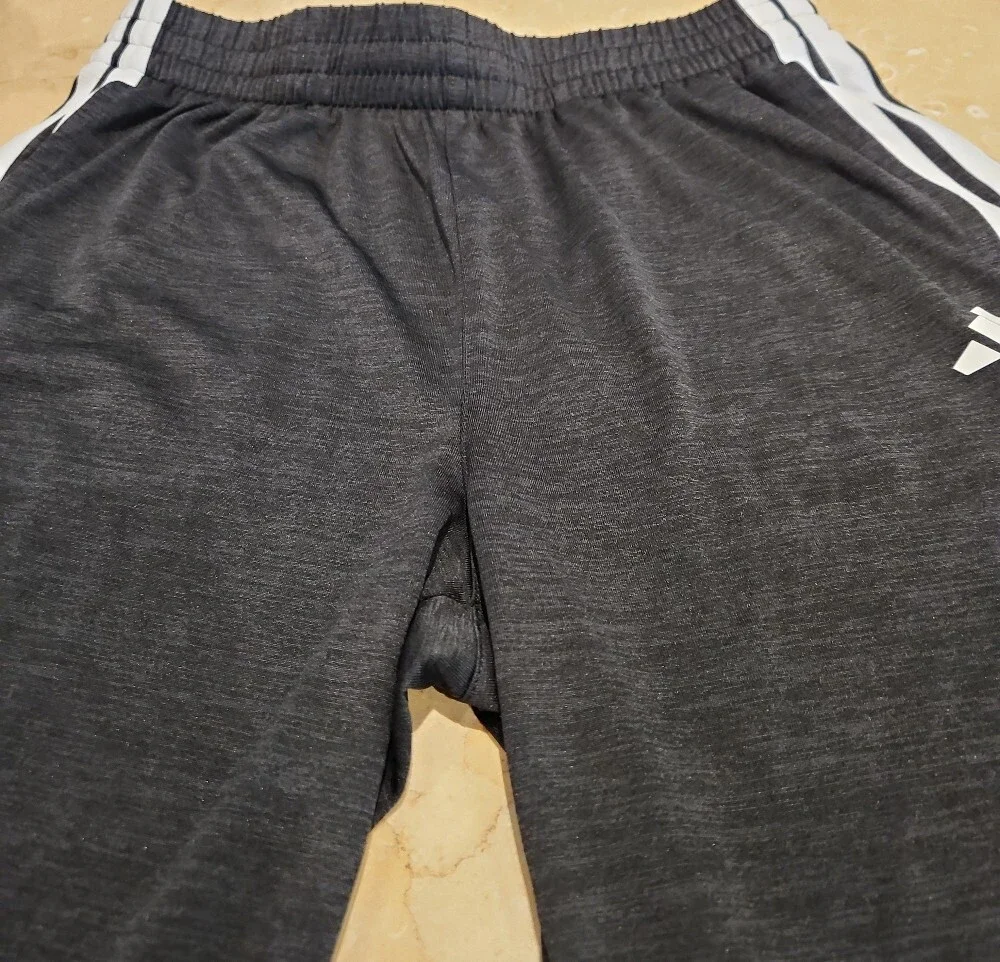 adidas Men's Black Athletic Shorts with White Three-Stripes